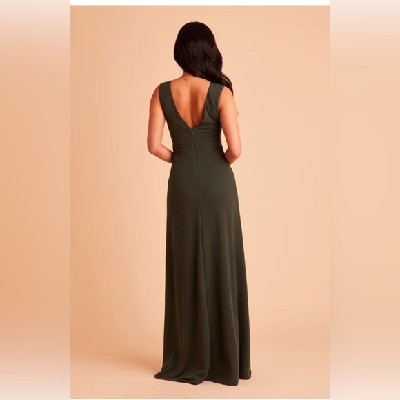 NWT Birdy Grey Olive Crepe Shamin Dress (M) - Picture 2 of 5